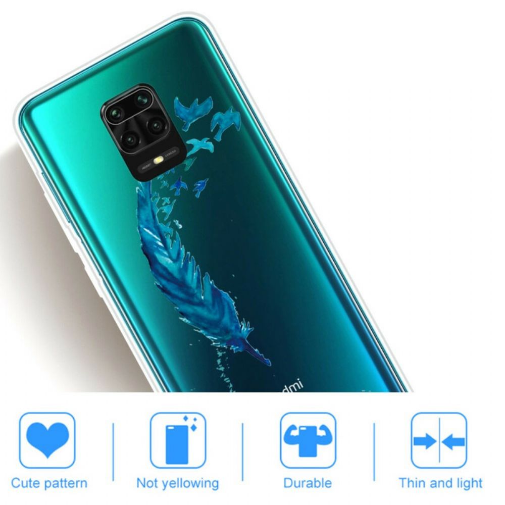 Telefoonhoesje voor Xiaomi Redmi Note 9S / Note 9 Pro Mooie Blauwe Veer