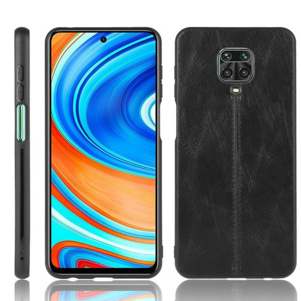 Telefoonhoesje voor Xiaomi Redmi Note 9S / Note 9 Pro Naad Leereffect