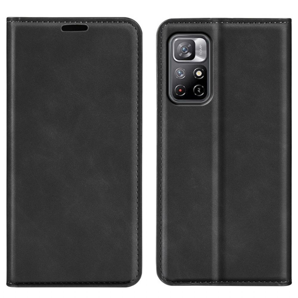 Bescherming Hoesje voor Poco M4 Pro 5G Folio-hoesje Skin-touch