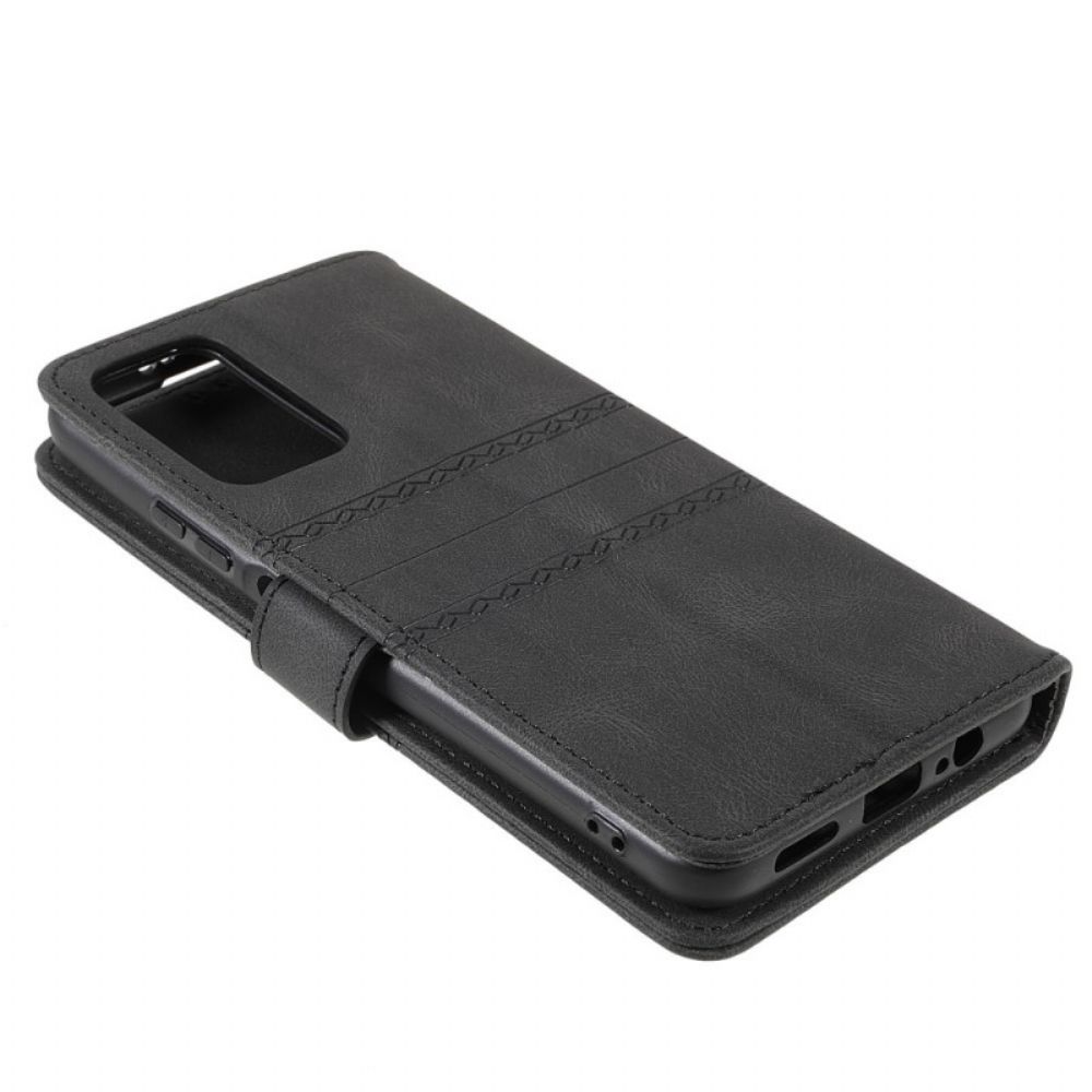 Flip Case voor Poco M4 Pro 5G Kant Naden