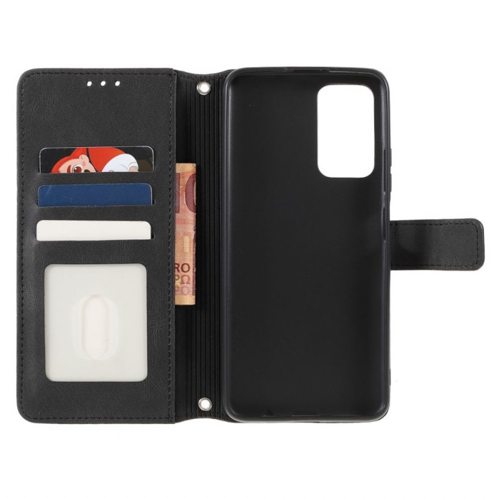 Flip Case voor Poco M4 Pro 5G Kant Naden