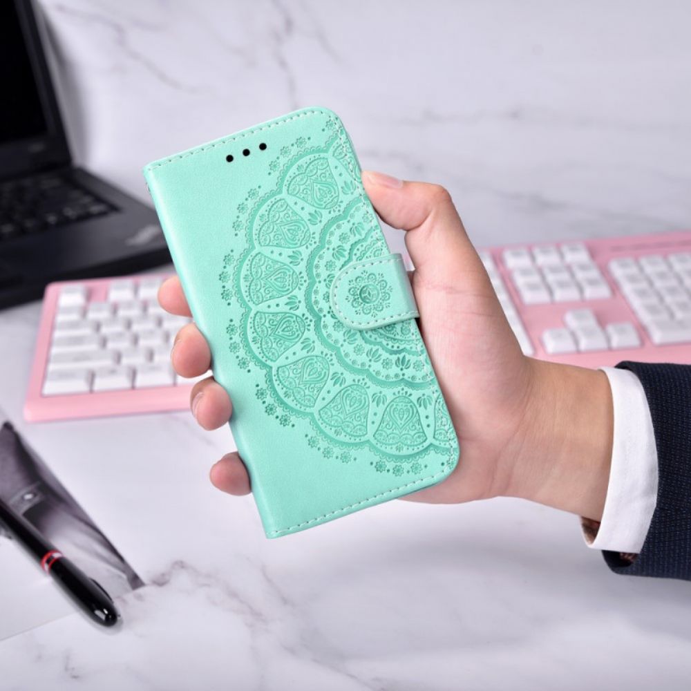 Folio-hoesje voor Poco M4 Pro 5G Koraal Mandala