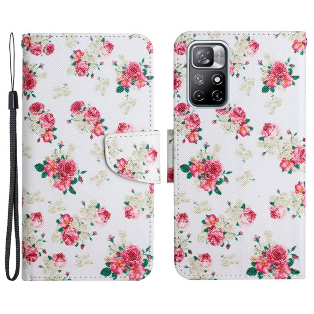 Folio-hoesje voor Poco M4 Pro 5G Liberty Royal Flowers