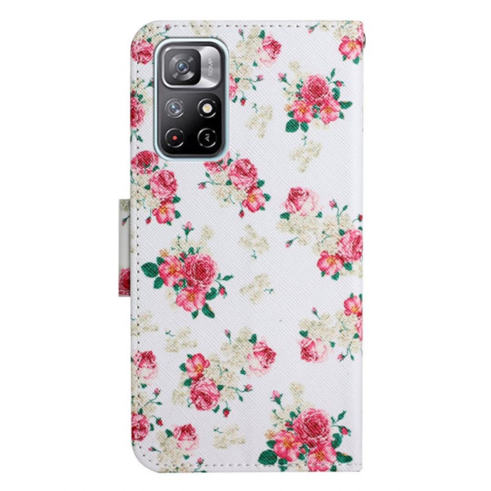 Folio-hoesje voor Poco M4 Pro 5G Liberty Royal Flowers