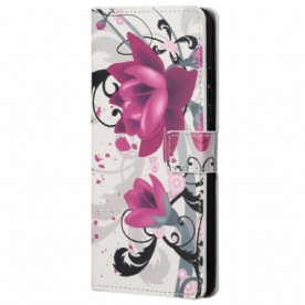 Folio-hoesje voor Poco M4 Pro 5G Tropische Bloemen