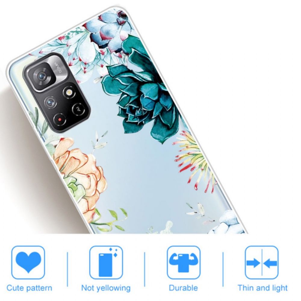 Hoesje voor Poco M4 Pro 5G Aquarel Bloemen