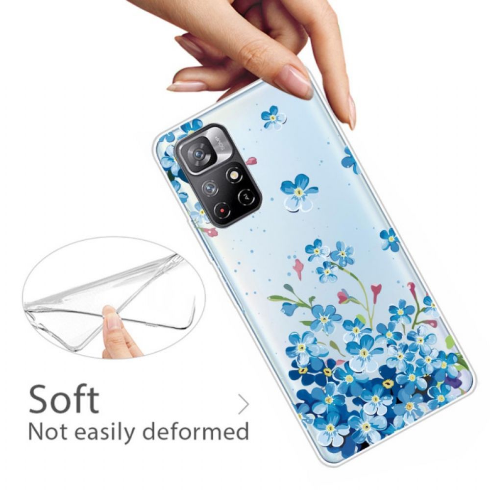 Hoesje voor Poco M4 Pro 5G Boeket Blauwe Bloemen