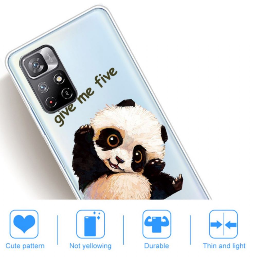 Hoesje voor Poco M4 Pro 5G Panda Geef Me Vijf