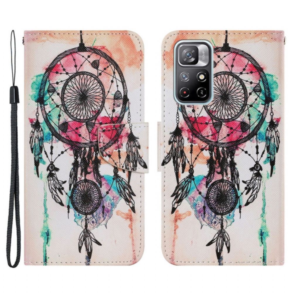 Leren Hoesje voor Poco M4 Pro 5G Aquarel Dromenvanger