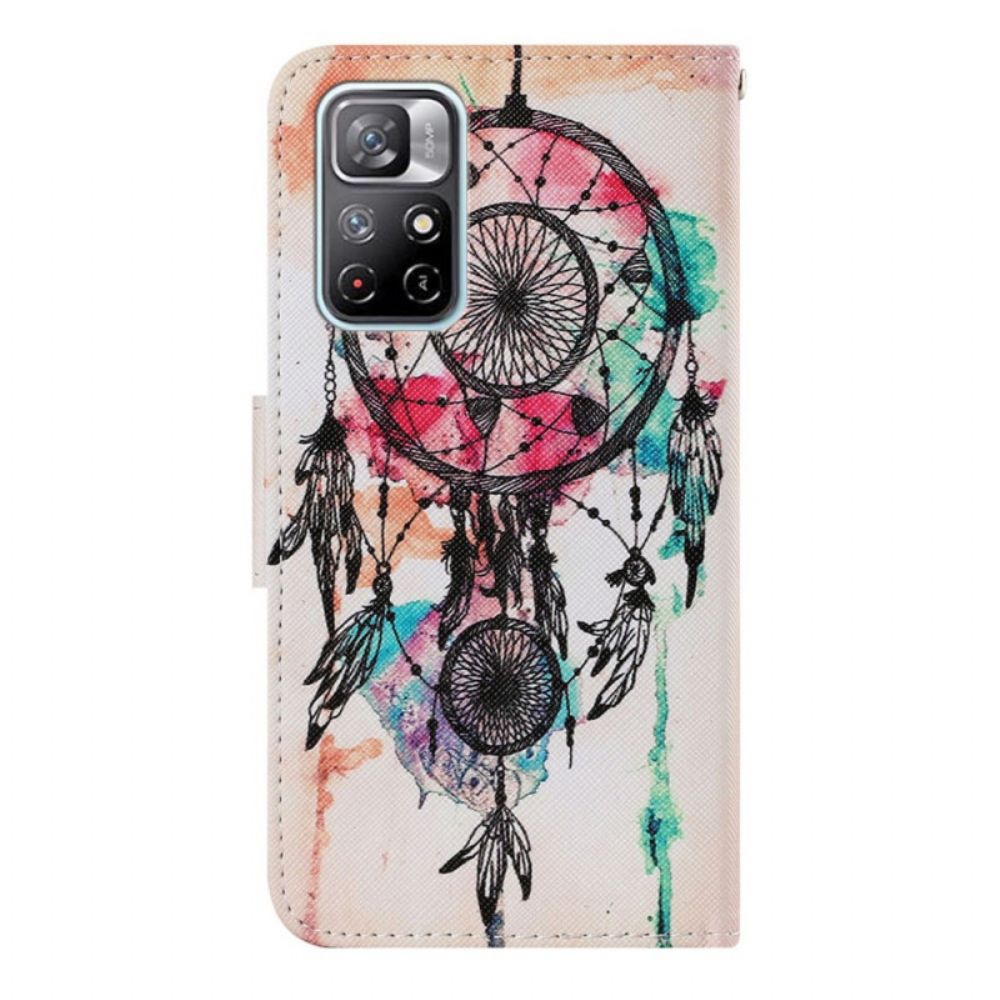 Leren Hoesje voor Poco M4 Pro 5G Aquarel Dromenvanger