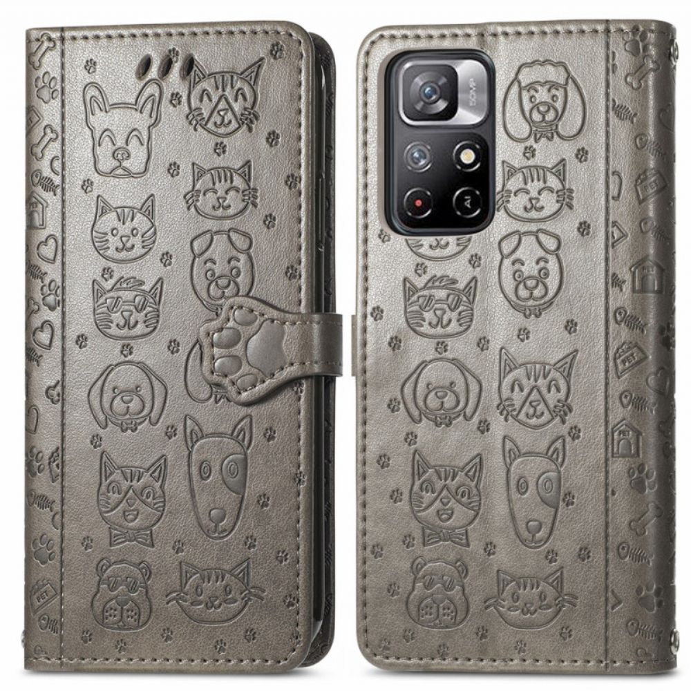 Leren Hoesje voor Poco M4 Pro 5G Geanimeerde Dieren