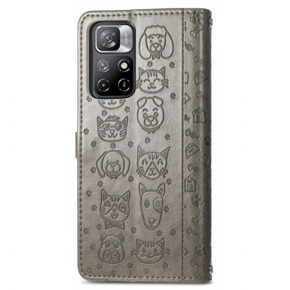 Leren Hoesje voor Poco M4 Pro 5G Geanimeerde Dieren