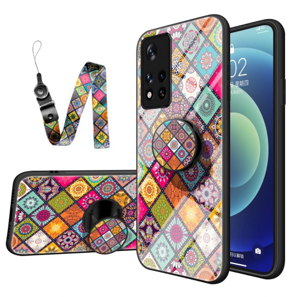 Telefoonhoesje voor Poco M4 Pro 5G Magnetische Patchwork Houder