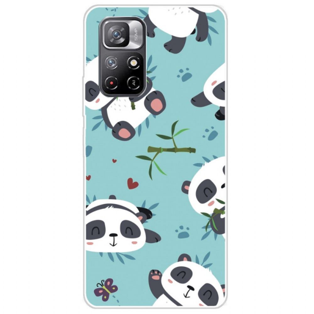 Telefoonhoesje voor Poco M4 Pro 5G Stapel Panda's