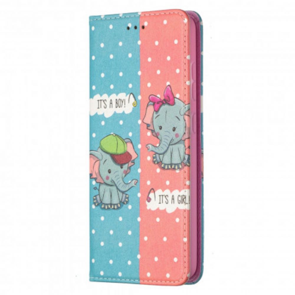 Bescherming Hoesje voor Samsung Galaxy A52 4G / A52 5G / A52s 5G Folio-hoesje Baby Olifanten