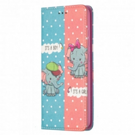 Bescherming Hoesje voor Samsung Galaxy A52 4G / A52 5G / A52s 5G Folio-hoesje Baby Olifanten