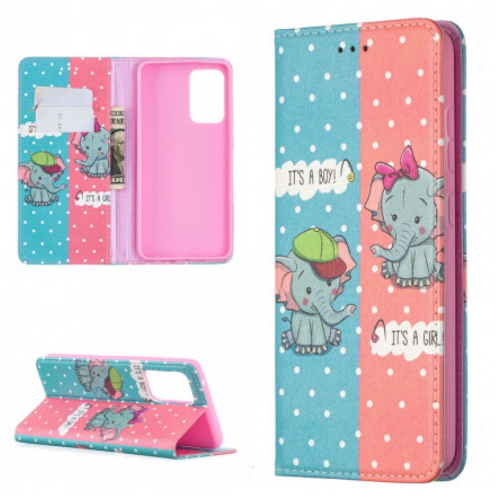 Bescherming Hoesje voor Samsung Galaxy A52 4G / A52 5G / A52s 5G Folio-hoesje Baby Olifanten