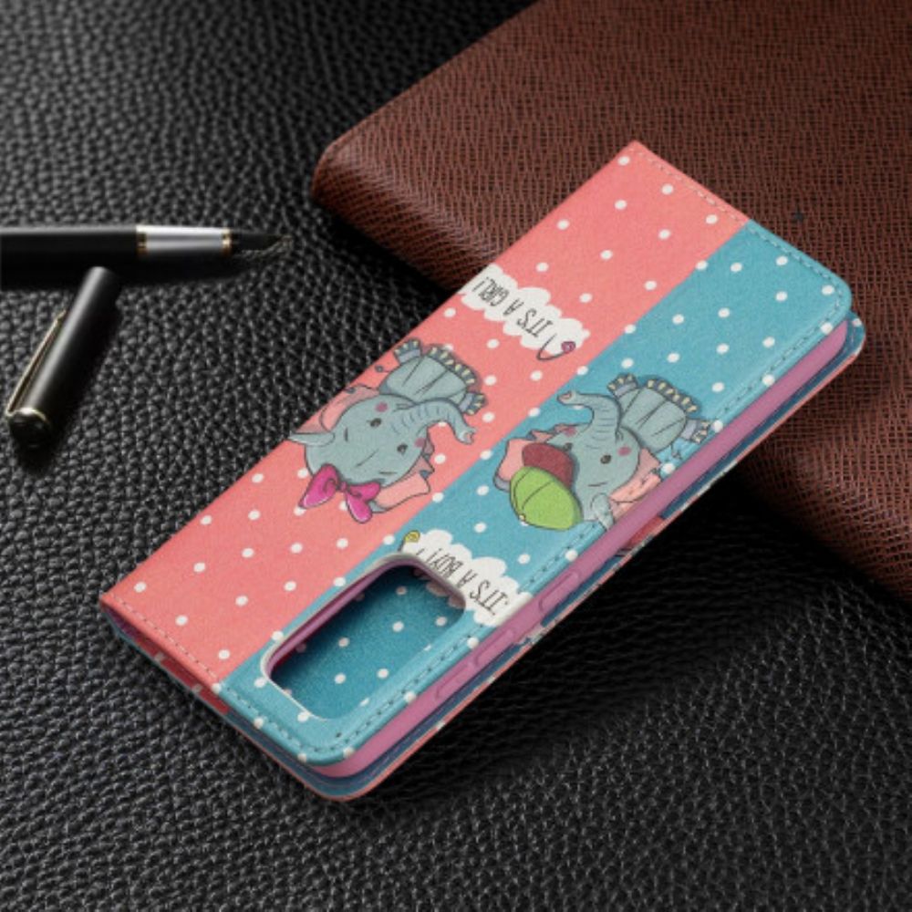 Bescherming Hoesje voor Samsung Galaxy A52 4G / A52 5G / A52s 5G Folio-hoesje Baby Olifanten