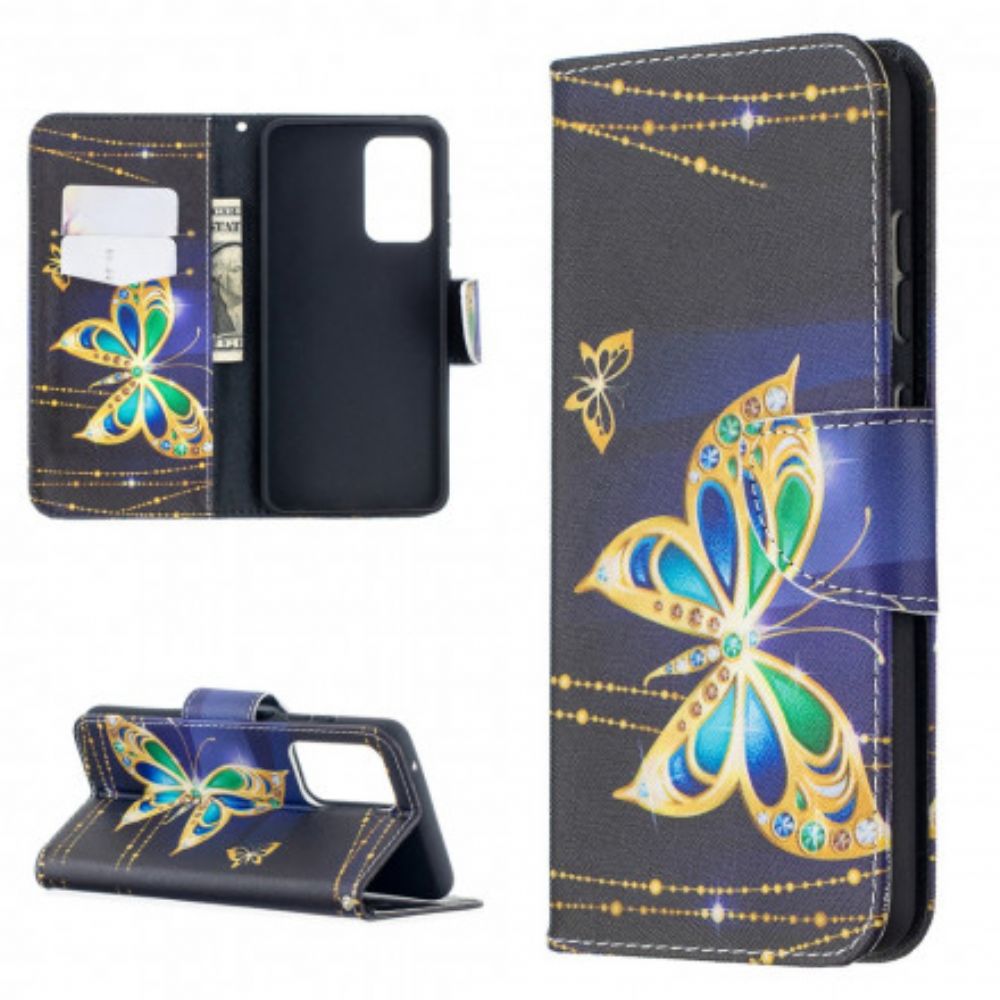 Flip Case voor Samsung Galaxy A52 4G / A52 5G / A52s 5G Gouden Vlinders