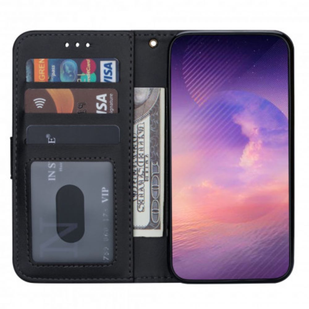 Flip Case voor Samsung Galaxy A52 4G / A52 5G / A52s 5G Portemonnee Met Leren Effect