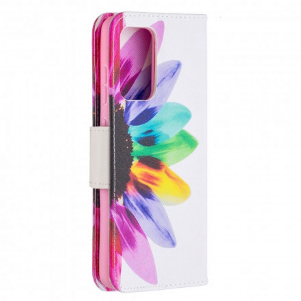 Folio-hoesje voor Samsung Galaxy A52 4G / A52 5G / A52s 5G Aquarel Bloem