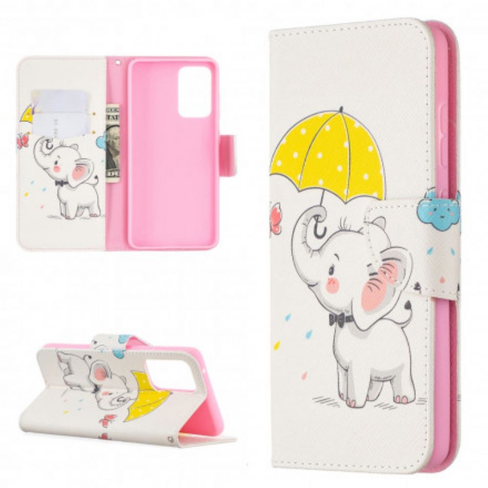 Folio-hoesje voor Samsung Galaxy A52 4G / A52 5G / A52s 5G Babyolifant