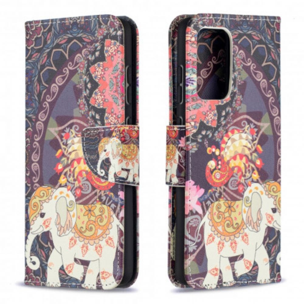 Folio-hoesje voor Samsung Galaxy A52 4G / A52 5G / A52s 5G Etnische Olifantenmandala