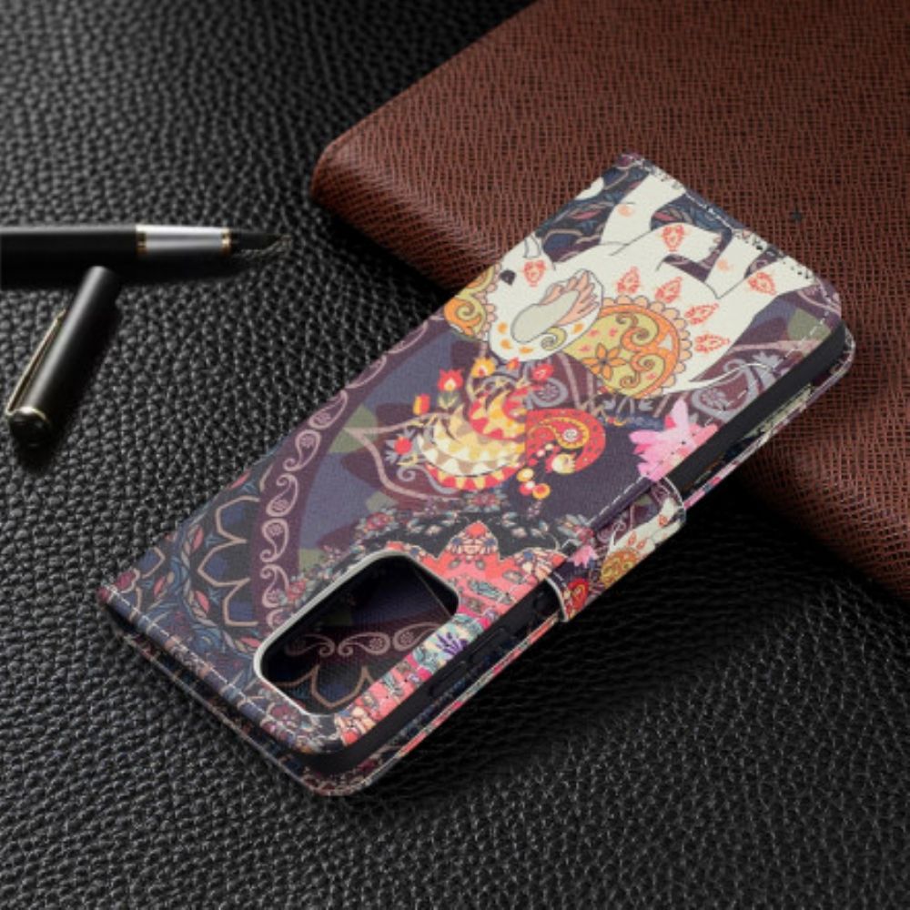 Folio-hoesje voor Samsung Galaxy A52 4G / A52 5G / A52s 5G Etnische Olifantenmandala