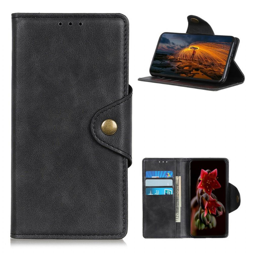 Folio-hoesje voor Samsung Galaxy A52 4G / A52 5G / A52s 5G Kunstleer Vintage Knoop