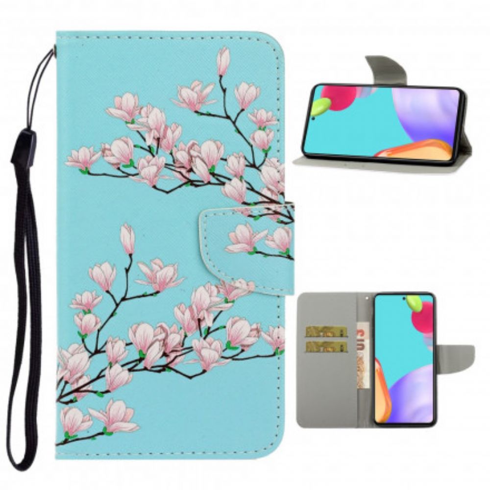 Folio-hoesje voor Samsung Galaxy A52 4G / A52 5G / A52s 5G Met Ketting Bandboom