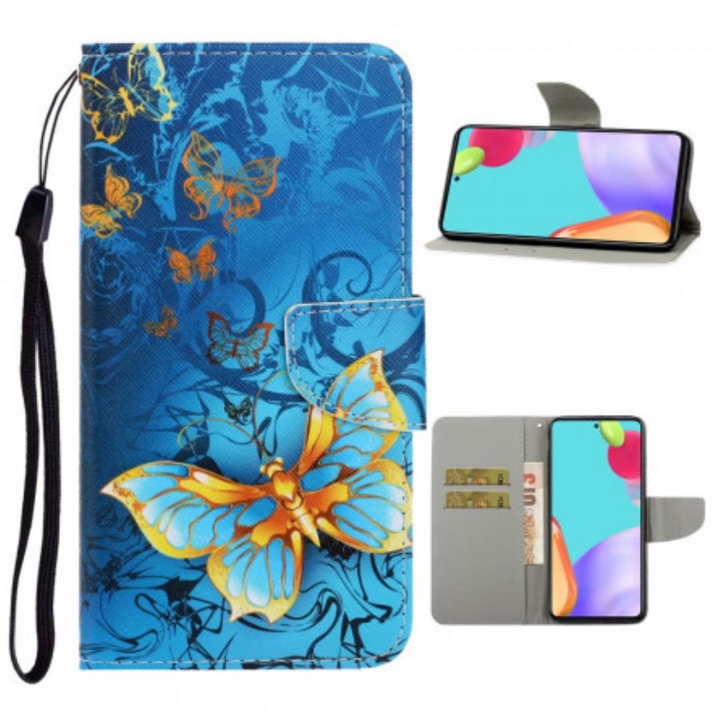 Folio-hoesje voor Samsung Galaxy A52 4G / A52 5G / A52s 5G Met Ketting Vlinderriem Variaties