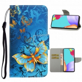 Folio-hoesje voor Samsung Galaxy A52 4G / A52 5G / A52s 5G Met Ketting Vlinderriem Variaties