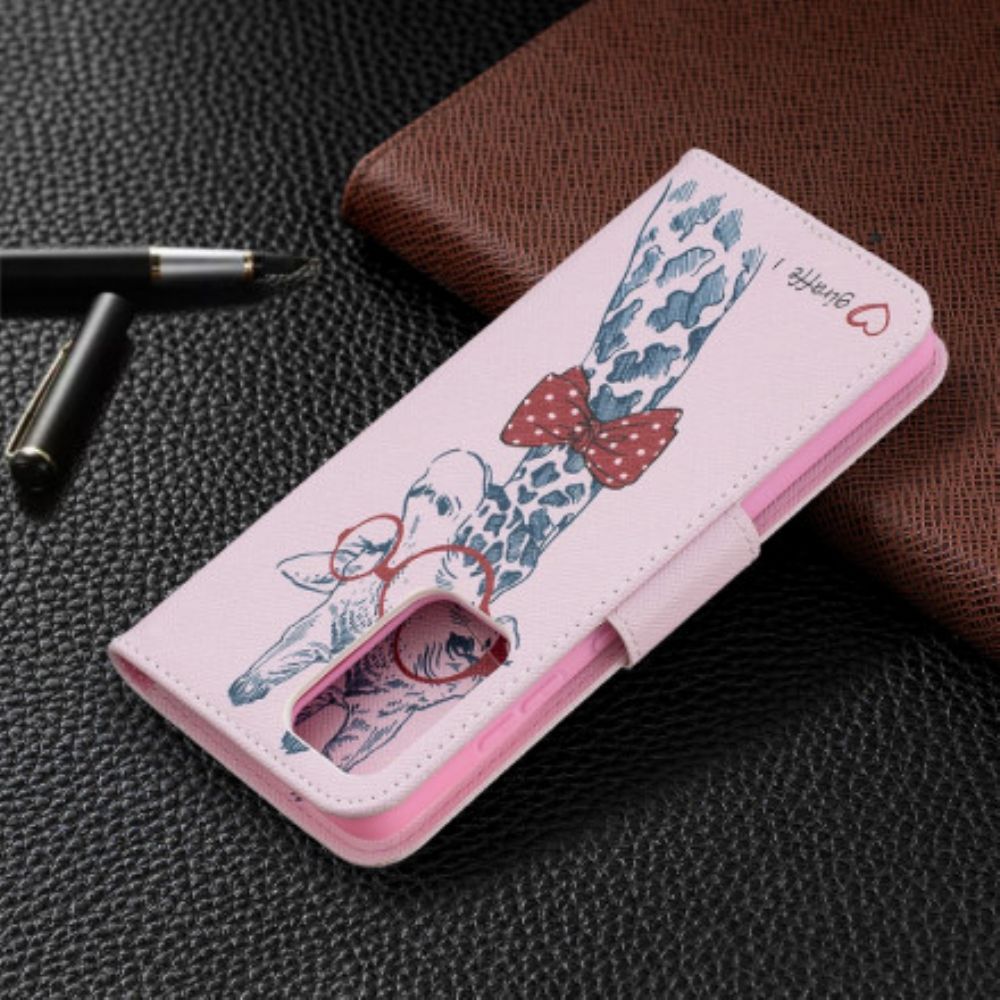 Folio-hoesje voor Samsung Galaxy A52 4G / A52 5G / A52s 5G Nerdy Giraf