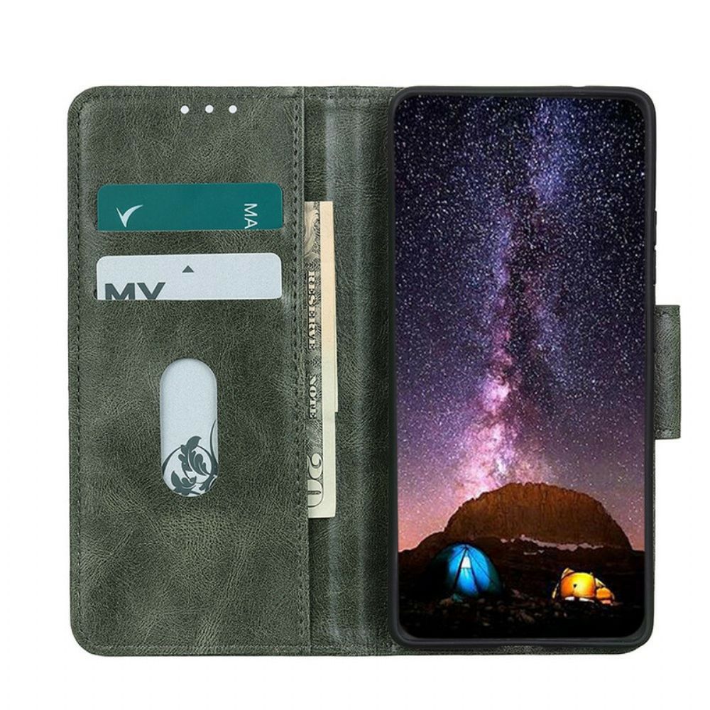 Folio-hoesje voor Samsung Galaxy A52 4G / A52 5G / A52s 5G Omkeerbare Sluiting Leereffect