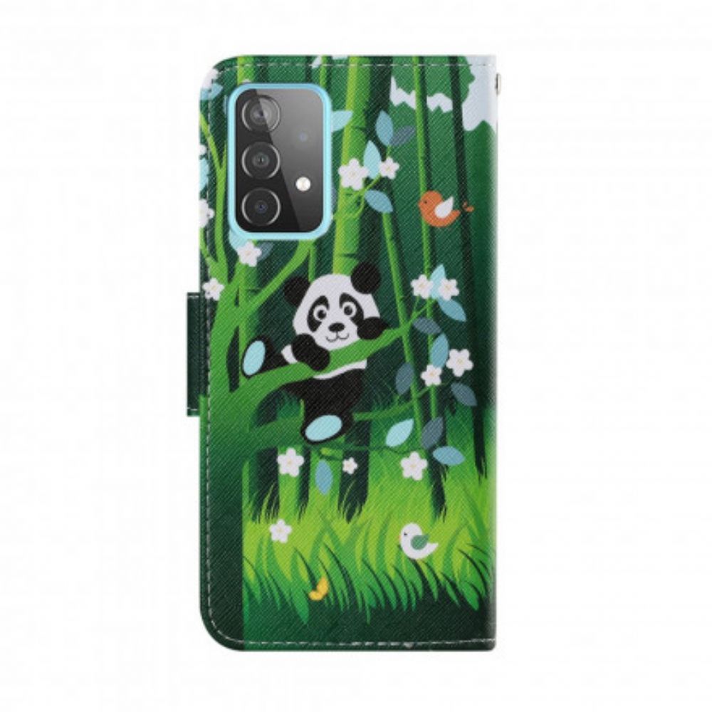 Folio-hoesje voor Samsung Galaxy A52 4G / A52 5G / A52s 5G Pandawandeling