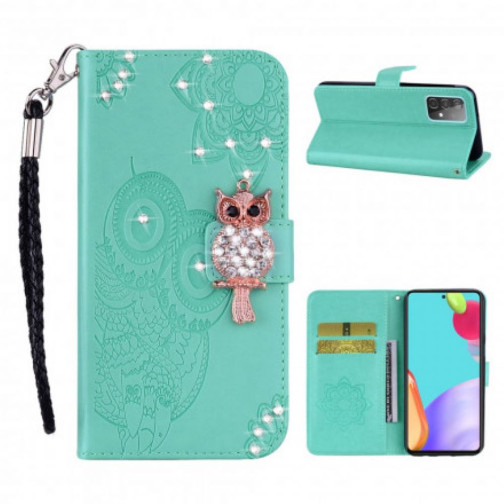 Folio-hoesje voor Samsung Galaxy A52 4G / A52 5G / A52s 5G Uil Mandala En Charm