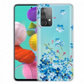 Hoesje voor Samsung Galaxy A52 4G / A52 5G / A52s 5G Blauwe Bloemen