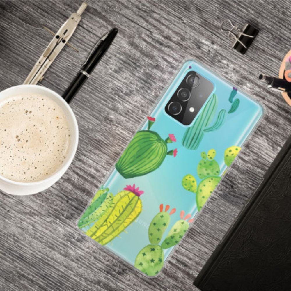 Hoesje voor Samsung Galaxy A52 4G / A52 5G / A52s 5G Cactus Aquarel