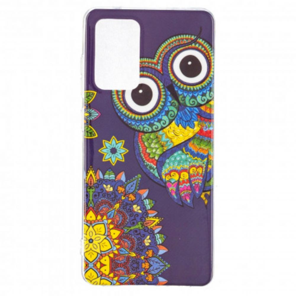 Hoesje voor Samsung Galaxy A52 4G / A52 5G / A52s 5G Fluorescerende Mandala Uil