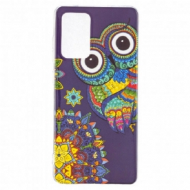 Hoesje voor Samsung Galaxy A52 4G / A52 5G / A52s 5G Fluorescerende Mandala Uil