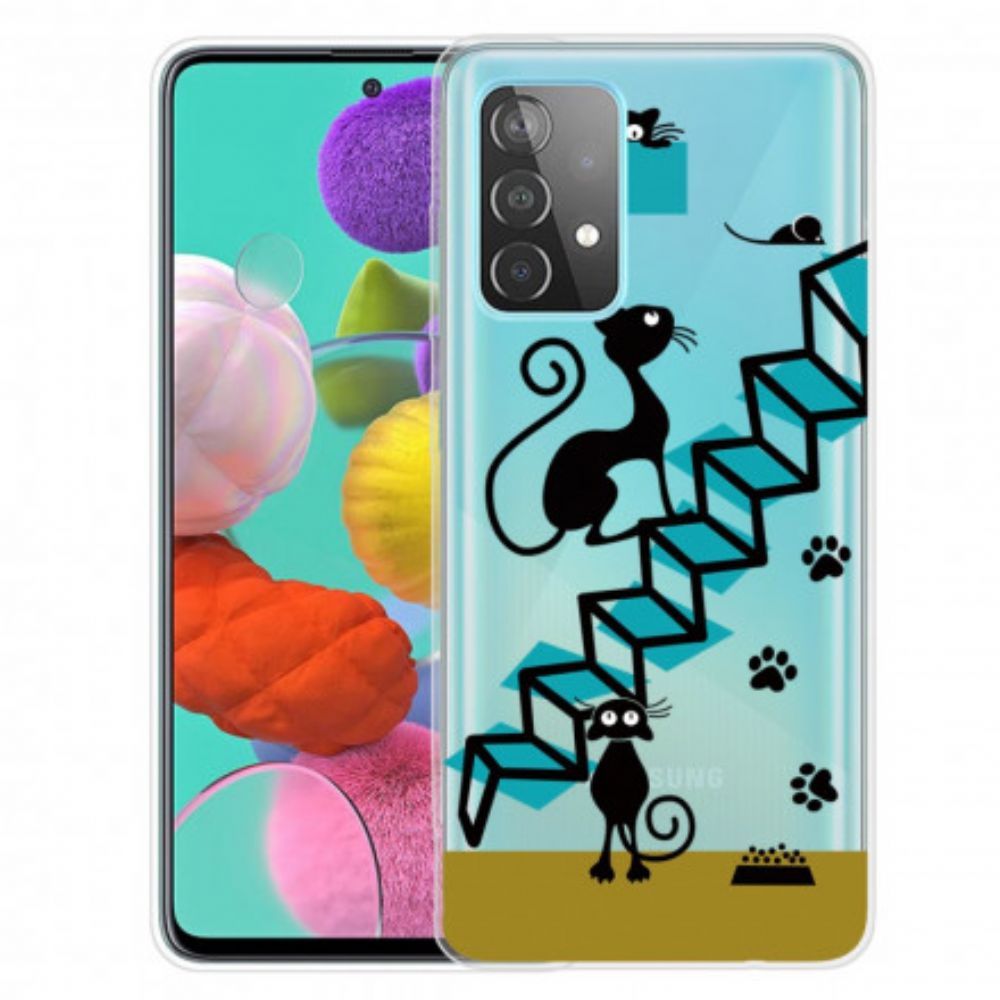 Hoesje voor Samsung Galaxy A52 4G / A52 5G / A52s 5G Grappige Katten