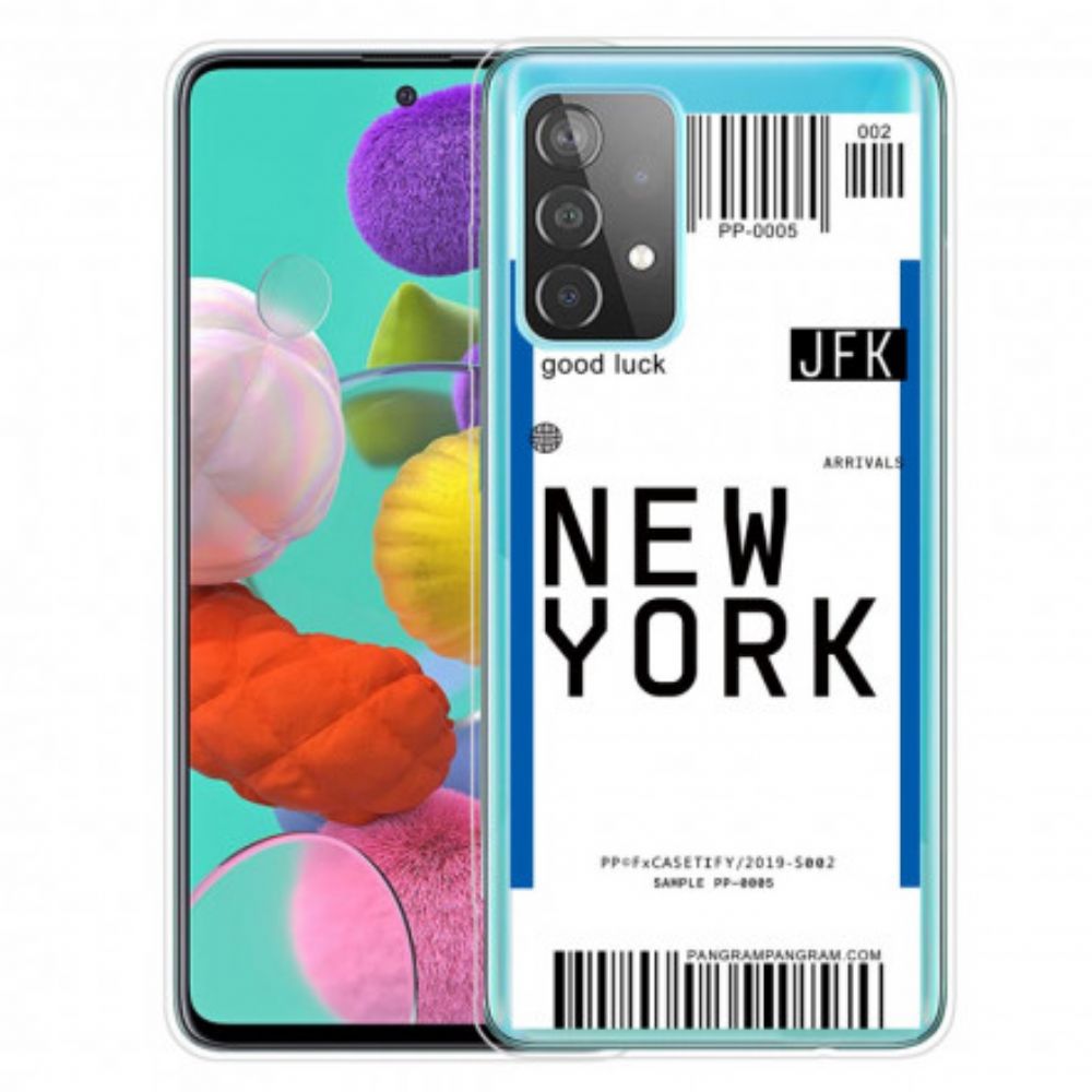 Hoesje voor Samsung Galaxy A52 4G / A52 5G / A52s 5G Instapkaart Naar New York