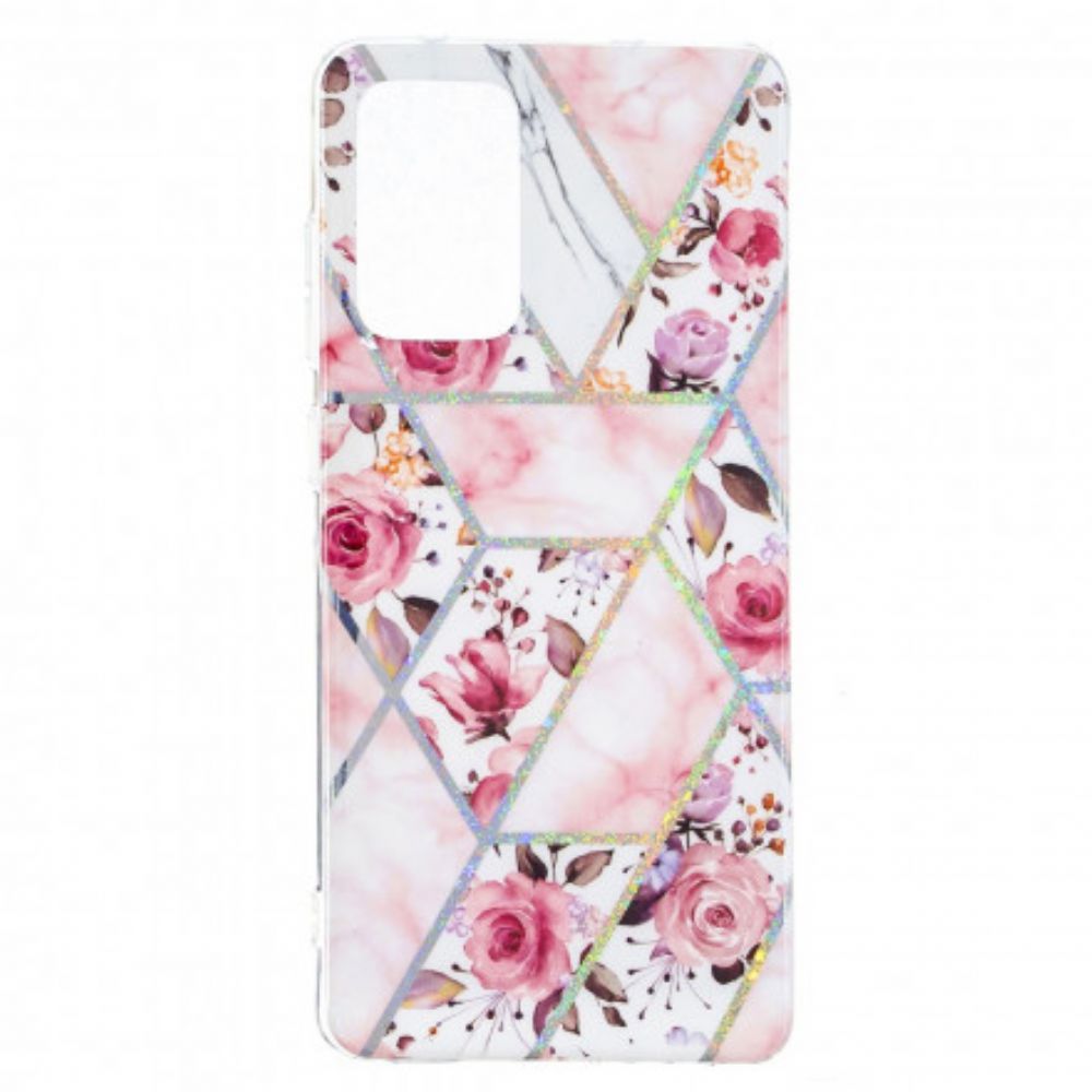 Hoesje voor Samsung Galaxy A52 4G / A52 5G / A52s 5G Marmerbloemen