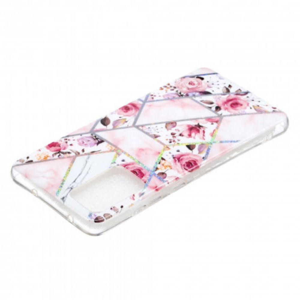 Hoesje voor Samsung Galaxy A52 4G / A52 5G / A52s 5G Marmerbloemen