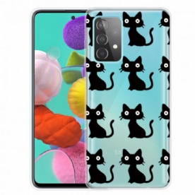 Hoesje voor Samsung Galaxy A52 4G / A52 5G / A52s 5G Meerdere Zwarte Katten