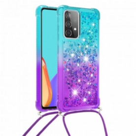 Hoesje voor Samsung Galaxy A52 4G / A52 5G / A52s 5G Siliconen Glitter En Koord