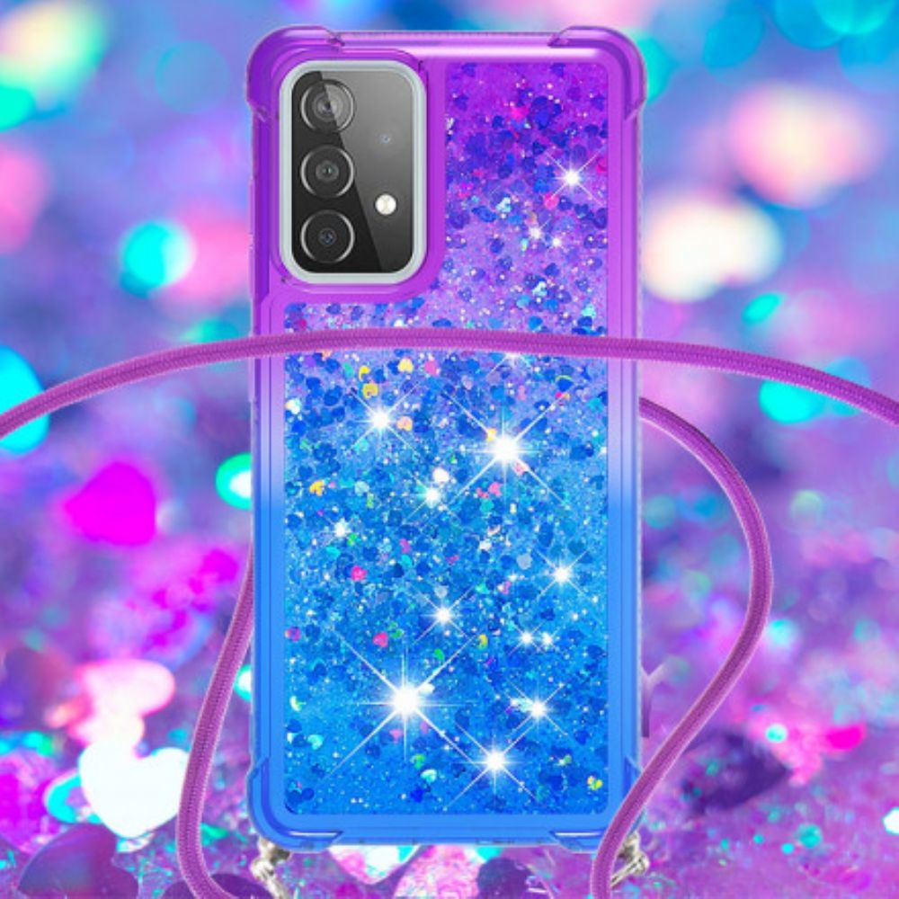 Hoesje voor Samsung Galaxy A52 4G / A52 5G / A52s 5G Siliconen Glitter En Koord