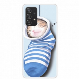 Hoesje voor Samsung Galaxy A52 4G / A52 5G / A52s 5G Slapende Kitten