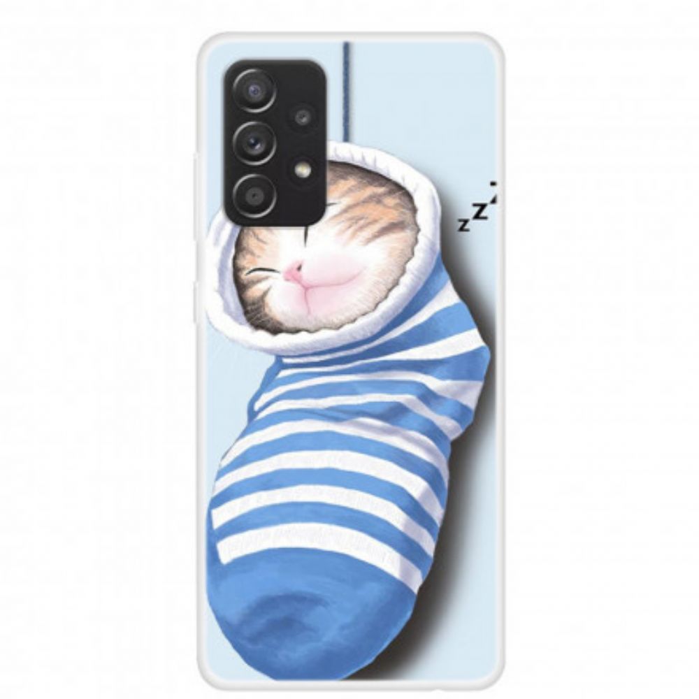 Hoesje voor Samsung Galaxy A52 4G / A52 5G / A52s 5G Slapende Kitten