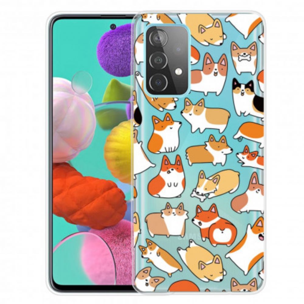 Hoesje voor Samsung Galaxy A52 4G / A52 5G / A52s 5G Transparante Meerdere Honden